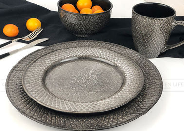 Reactive Embossed Glaze Ceramic Dinnerware Sets Unique Dinnerware Sets