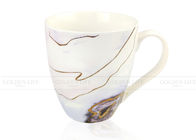 Marbling Design Custom Coffee Mugs Desktop Decoration With Gold Trim