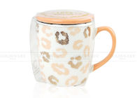Printable Custom Coffee Mugs Ceramic House Use Lipstick Gold Dots Styles With Lid