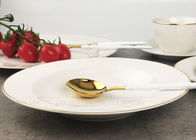 Exquisite White Porcelain Dinner Sets Tableware With Real Gold Line