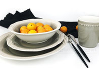 Graceful Full Set Ceramic Dinnerware Sets Cut Edge Shape High Temp Firing