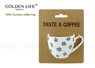 Eco Friendly Espresso Coffee Mugs Flowers Design 90ml Capacity Personalized Gift
