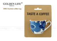 Fantastic Series Personalized Coffee Mugs Porcelain Espresso With Nice Blue Flowers Pattern