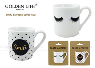90cc Straight Espresso Cup , Smile Design Cappuccino Mug Coffee Cup PC Unit