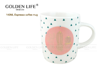 Durable Espresso Coffee Mugs 140cc Cactus Pattern Eco - Friendly AB Grade