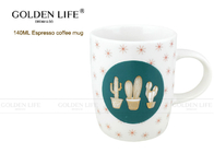 Durable Espresso Coffee Mugs 140cc Cactus Pattern Eco - Friendly AB Grade