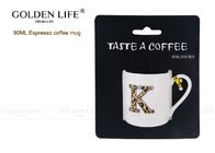 Straight Shape Porcelain Coffee Mugs Letters F K M H Leopard Print Colors
