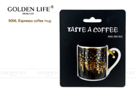 Household 90cc Capacity Espresso Coffee Mugs New York Building Pattern Dot Design