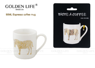 Durable Personalized Coffee Mugs Porcelain Cappuccino Espresso 90mL Capacity
