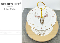 Kitchen Accessories Decorative Ceramic Plates Dinner Set Two Tier Fruit Plate Reindeer Head Style