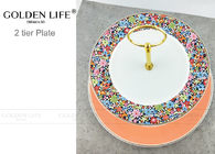 Household Double Layer Modern Ceramic Plates Candy Dish Afternoon Tea Dessert Tray