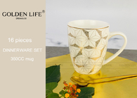 16 pcs high quality homeware sets luxury dubai gold dinnerware set for wedding new bone china dinner set