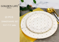 Porcelain Ceramic Dinnerware Sets Gold Design Morden Pattern Customized For 20 Pieces