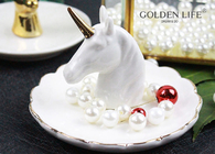 Creative Unicorn Ceramic Jewelry Tray Bedroom Bedside Trinkets Decoration Dish for Holding Small Jewelries, Rings, Neck