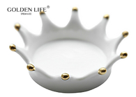 Ceramics Gold Plating Crown Disc Fashion Creative Personality Jewelry Storage Dish Storage Dish Cake Plate Snack Tray Ce