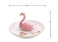 Creative Flamingo Decor Ceramic Jewelry Dish For Holding Small Jewelries