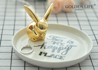 Rabbit Ring Dish Holder Jewelry Ceramic Jewelry Dish For Earrings Necklace