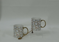 340cc milk Mug With Handle Porcelain Coffee Mug with Real Gold Design for Home office using