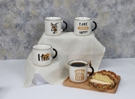 320cc Mug With Handle Porcelain Tea/Coffee Mug for Home office using retro style