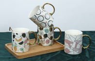 New bone china mug with electroplating handgrip for home/office using fashion ceramic design