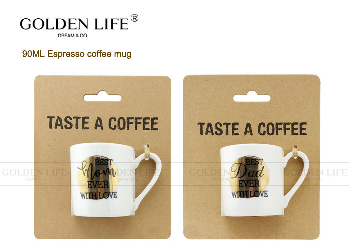 Eco - Friendly Personalized Coffee Mugs Espresso Cup With Kraft Card Package