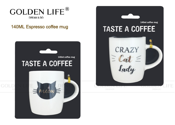 140cc Insulated Coffee Mugs , Custom Coffee Mugs With Crazy Cat Lady Design