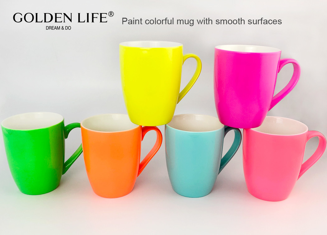 Coffee Mug Set Set of 6 Large-sized 16 Ounce Ceramic Coffee Mugs Restaurant Coffee Mugs By spray paint with smooth surfa